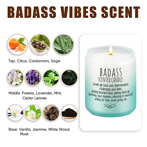 Leado Badass Candle - Congratulations Gifts For Women, Men, Inspirational Gifts, Boss Lady Gifts, Promotion, New Job Gifts, Proud Of You, Graduation Gifts, Funny Gifts For Women, Mental Health Gifts #TOP1