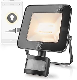 Ex-Pro 20W Smart WiFi Floodlight, Dimmable PIR Motion Sensor LED Outdoor Wall Light, IP44 Rated with App and Voice Contro...
