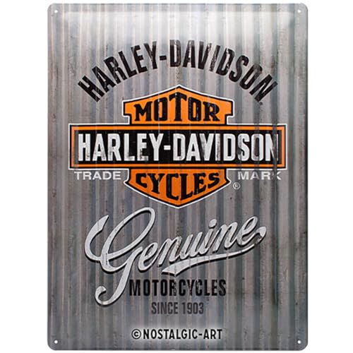 Nostalgic-Art Plaque vintage Harley-Davidson – Metal Wall – Idée de cadeau pour les fans de moto, en métal, Déco design retro, 30 x 40 cm 23250