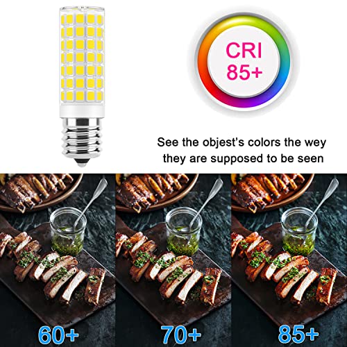 Image of E17 LED Bulb Dimmable 7W Microwave Over Stove Bulbs, 60W Incandescent Equivalent, Natural White 4000K, Fit for Whirlpool Maytag GE Kenmore LG Microwaves, Replaces 8206232A 1890433 AP4512653, 2 Pack
