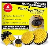 Nylon Drill Brush Attachment Set for Bathroom Cleaning...
