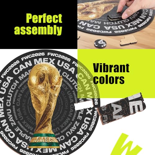 Image of FIFA World Cup 2026 Wooden Puzzles - 5MM Thick Officially Licensed Poster Puzzles - Premium World Cup 2026 Merchandise, Memorabilia Gift for Football Fan, Jigsaw Puzzle for Adult (FWC Ball, 200Pcs)