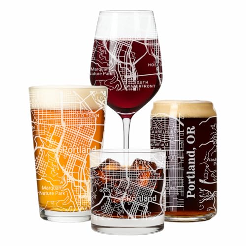 Blue Ridge Mountain Gifts Portland Oregon Map Glassware
