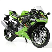 Risopen 1:12 Motorradmodell Spielzeug Kompatibel für Kawasaki Ninja ZX-6R Metall-Stanze mit Kunststoffmotorradmodell Keine Assembly benötigt Mini-Fertig-Moto-Geschenk für Erwachsene (Grün)