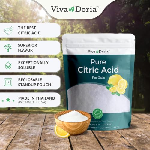 Image of Viva Doria 100% Pure Citric Acid, Food Grade, Fine Grain, Bulk Size, 40 lb (18.14 kg)