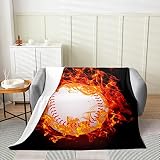 Manta de béisbol para todas las estaciones, manta de cama de béisbol con llama, manta de felpa para sofá, para niños, juego de deportes americanos, manta de franela de forro polar, brillante y vibran