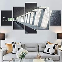 SIGNWIN 5 Panel Canvas Wall Art Modern Art Abstract Closeup Cool Line Minimalism Minimalist Multicolor for Home Decorations Ready to Hang - 60