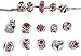 Yeshan 12pcs Antique Silver Rhinestone Charm Beads Fits Pandora Jewelry -With a Snake Chain Free