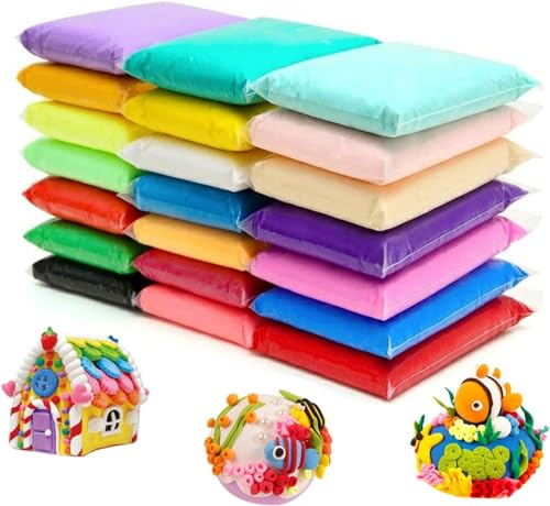 Air Dry Clay 24 Colors,Magic Clay Modeling Clay,DIY Molding...