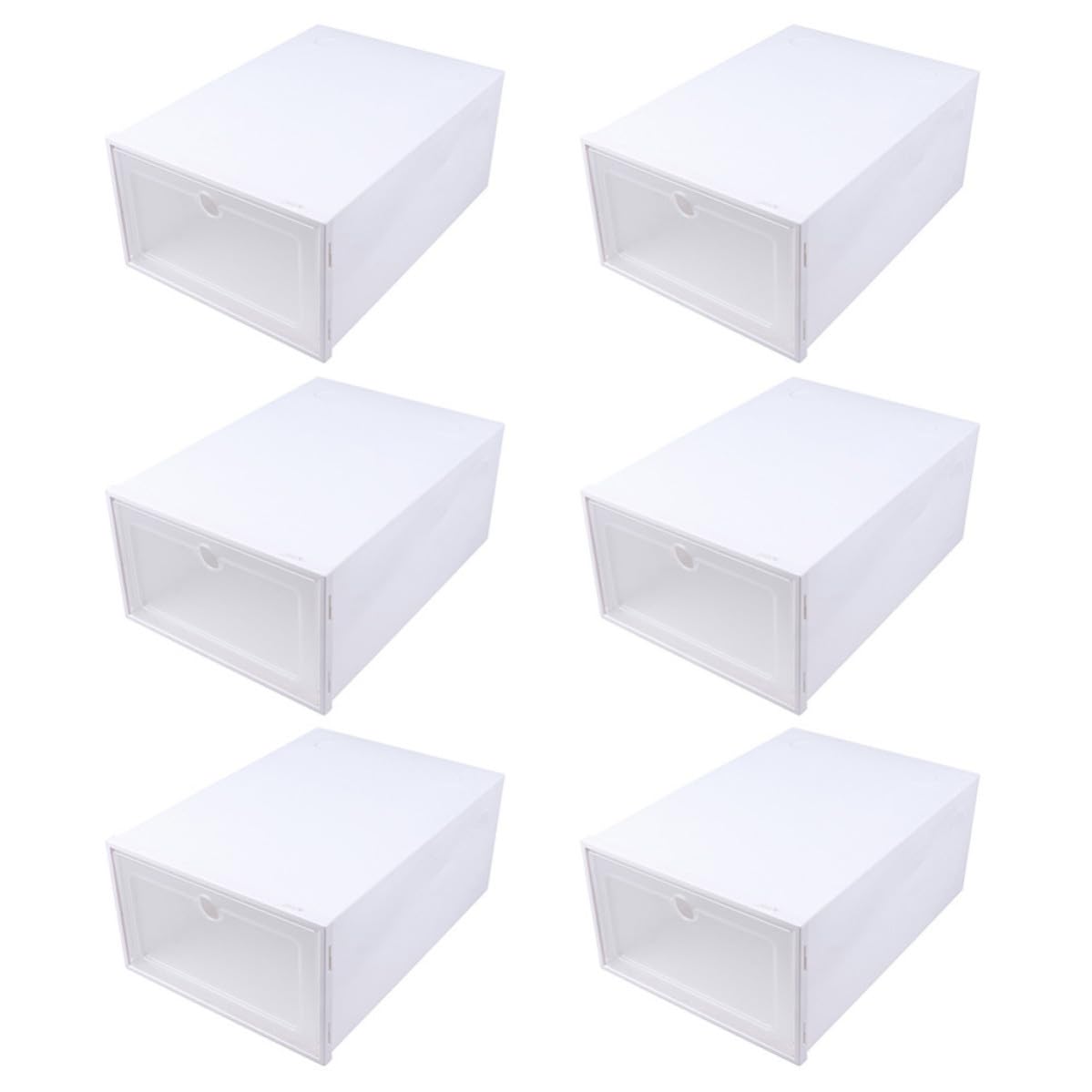 Boîtes à chaussures empilables ibasenice en plastique blanc transparent | Lot de 6