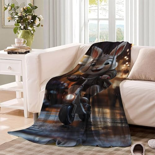 Couverture lit microfibre chaude lapin grand plaid canapé - 4