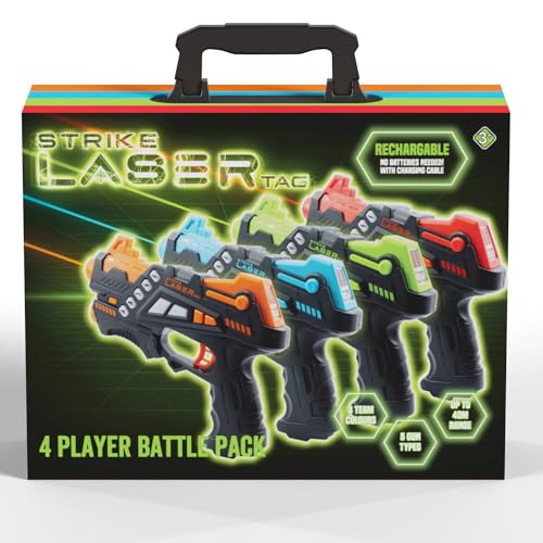 Strike Laser Tag Rechargeable Guns Set - Infrared 4 Multi-Player Pack