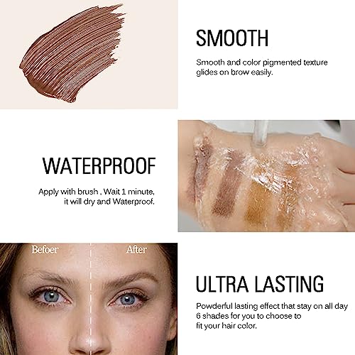 Waterproof Eyebrow Gel, Liquid Eyebrow Pen With Eyebrow Brush, Smudge-Proof, Sweat Resistant, 24 Hours Long Lasting Wear Eyebrow Pencil, Lightweight Natural-Looking Eye Brow Pencils For Women #TOP4