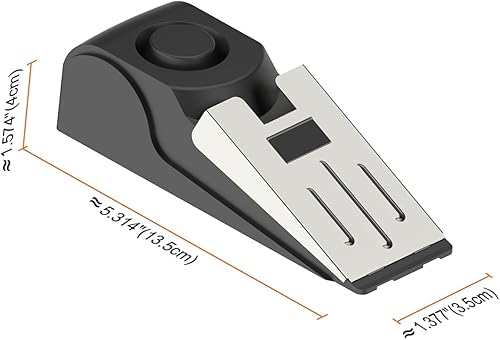 Miniatura 7 de Paquete de 2 paquetes de alarma de tope de puerta mejoradas, portátiles de cuña para puerta, alarma de seguridad de 120 db, alerta de entrada