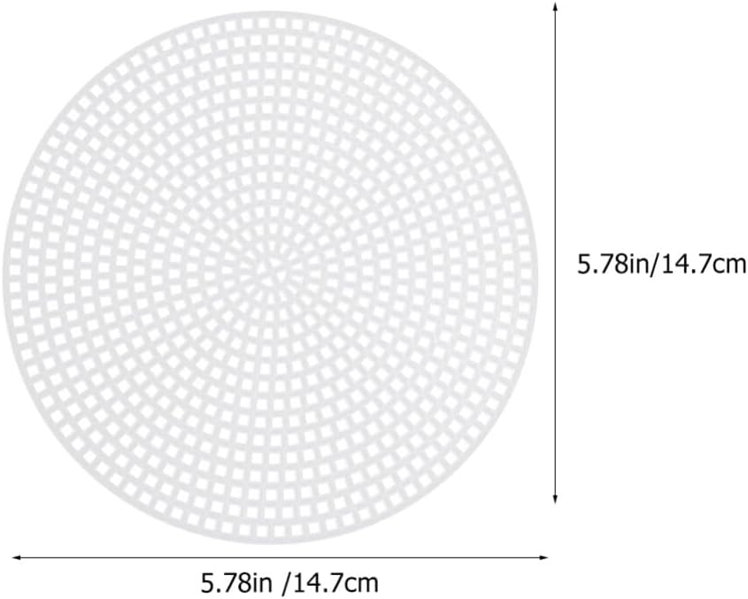 15Pcs Round Mesh Plastic Canvas Sheets White Circle Needlepoint Blank Canvas Mesh Mat for Needlework Crochet Supplies Embroidery Yarn Crafting Knit
