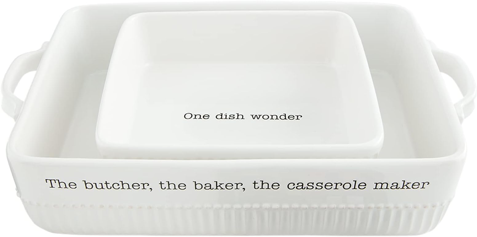 Mud Pie Teglia Per Brownie In Ceramica | Set Con Spatola 'BROWNIE POINTS' | 25,4 Cm Quadrata | Adatta Al Forno 350°F
