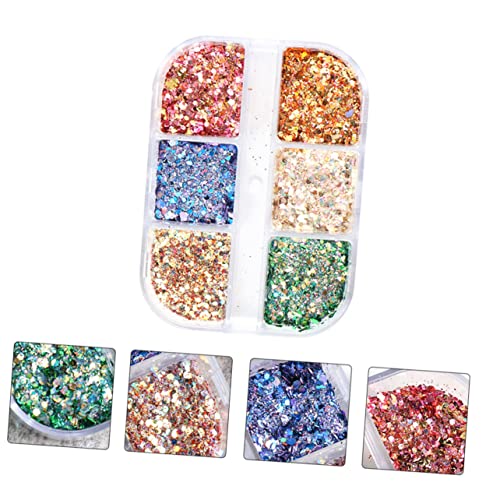 FRCOLOR 1 Caixa De Adesivos De Rosto De Lantejoulas Para Unhas Adesivos De Rosto Glitter Maquiagem F