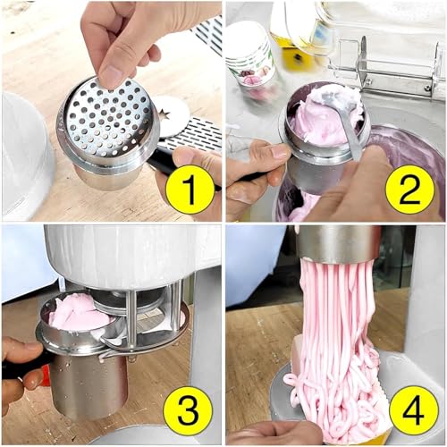 HNBYLMM Elektrische Eismaschine - Kommerzielle Spaghetti-Eismaschine, Eismaschine, Spaghetti-Gelato-Maschine mit 4 Formen, Fruit Softeismaschine für Eisdielen und Dessertläden – Bild 8