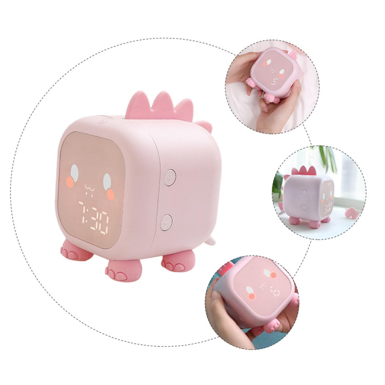 Despertador Digital USB de Silicona Rosa para Niños, 1 Pieza