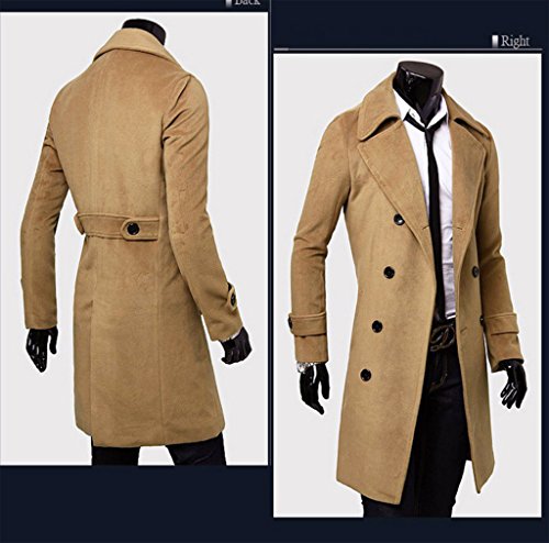 Mens Winter Trench Coat Long Jacket Double Breasted Overcoat3