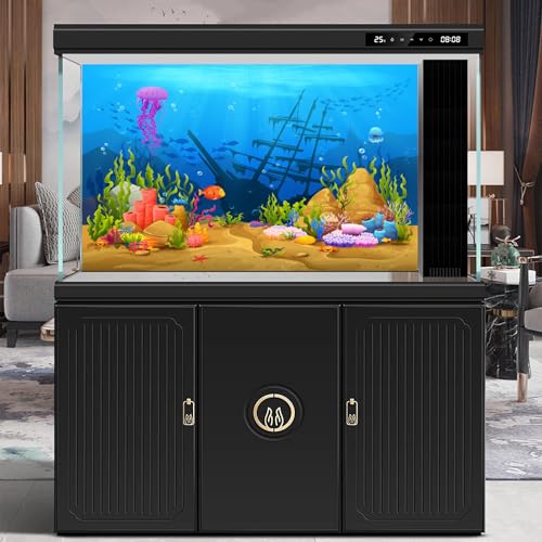 Image of Under The Sea Aquarium Background Underwater Game Level Landscape Terrarium Background Tropical Corals Fish Shoal Sunken Ship Fish Tank Backdrop Cartoon Ship Wrecks Coral Reef Backdrops 24x12in