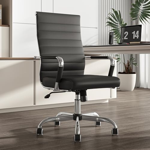 UEV Ergonomic Office Chair, Black, PU Leather