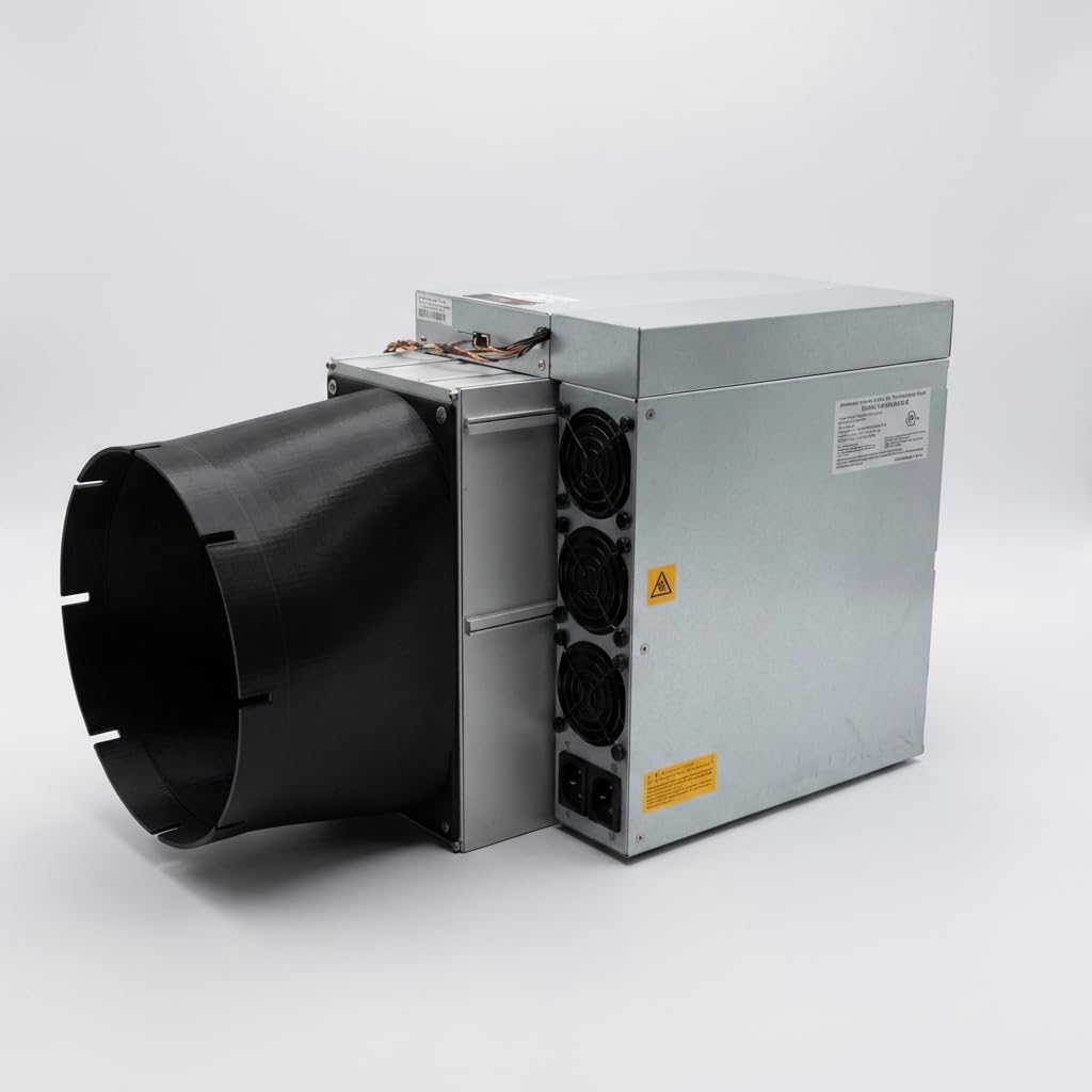 Carénage Intake pour Antminer S19 & S21 ASIC Miner avec 2x120mm Ventilateurs – Adaptateur pour Ventilateur Inline Externe (8 Pouces – 200mm)