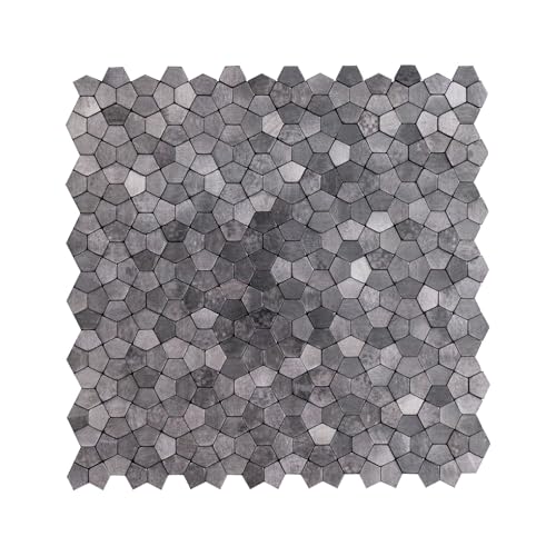 Team Value Peel and Stick Backsplash Silver Mosaic Tiles – Waterproof Tile Stickers, Fire-Resistant, Easy to Install, 10 Sheets 11.1