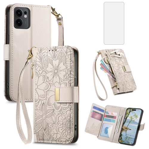 Étui Oppo Reno 13F Asuwish anti-rayure avec vitre et fermeture zip