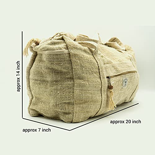 Outdoor Vegan Hemp Large Duffel Bag for Gym, Travel & Sport - Eco-Friendly Cotton Side Shoulder Bag - Washable Cloth, Everyday Bags - Handmade from Nepal2