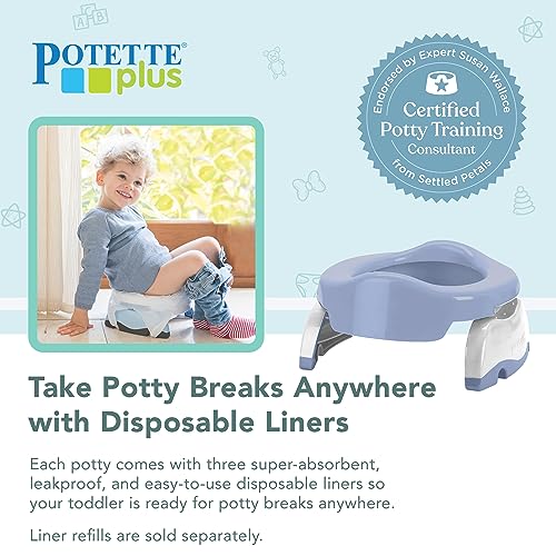 image for Kalencom Potette Plus 2-in-1 Travel Potty and Trainer Seat - Dual-Purp