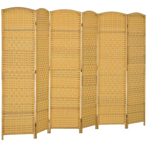 HOMCOM Biombo Plegable de 6 Paneles para Oficina 270x180 cm Natural