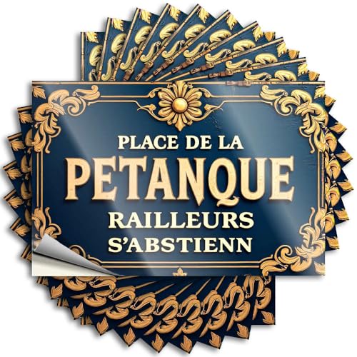 Lustige Autoaufkleber \"Place De La Pétanque\" No Riff-Raff! Aufkleber, kleines Schild, 12 x 18 cm, 10 Stück Lustige Autoaufkleber \"Place De La Pétanque\" No Riff-Raff! Aufkleber, kleines Schild, 12 x 18 cm, 10 Stück