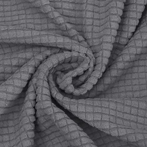 Lipor Set Of 1 Stretch Grey Dining Room Chair Cover Jacquard Curved Back Accent Chair Slipcover Mid Century Modern Armchair Cover Chair Protector For Office Home Living Room (Grey, 1Pc) #TOP2