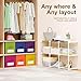 Geelin 9 Sets Cube Storage Shelf Bins Organizer with Labels 11 Inch, Fabric Collapsible Cubby Toys Boxes Daycare Playroom Cabinet Drawers Unit for Living Room Nursery Montessor Toys Storage (Rainbow)