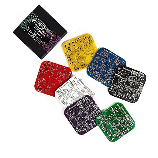 Coasters for Drinks Circuit Board Coasters 7 Colors PCB Mat Decor White Elephant Gifts for Adults Coffee Table Bar Office Funny Coaster for Gamer Geek Nerd Engineer Dad Novelty Gifts