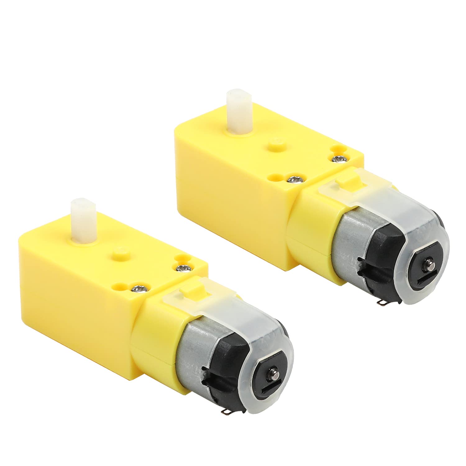 Fielect 4Pcs DC Electric Motor 3-6V 1:120 Gear TT Motor Dual Shaft for Arduino Smart Car Robot Toys Cars Chassis Models Vibration Products (I Shape)