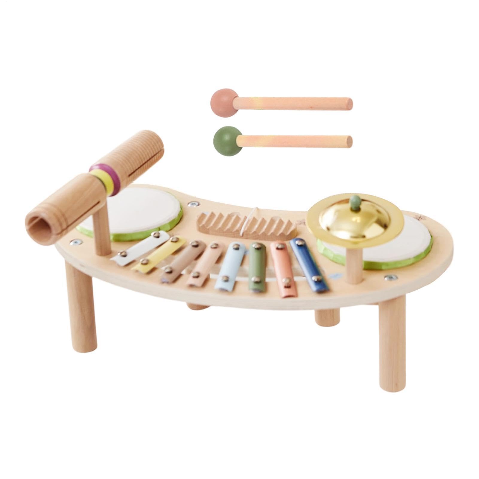 Set di Batteria per Bambini Strumento a Percussione in Legno | Strumenti Musicali per Bambini per Casa, Sala Giochi, , Asilo , Scuola Materna, Compleanni, Vacanze, Homeschooling