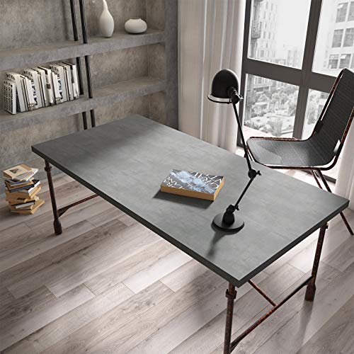 Lacheery Thick Wallpaper Stick And Peel Matte Concrete Wallpaper Textured Cement Contact Paper For Accent Walls Dark Grey Wall Paper Roll For Desk Table Countertops Cabinets Wrap Vinyl Film 12"X160" #TOP5