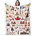 REETOOK Canadian Blanket Gifts for Women and Men, Canadian Flag Maple Leaf Print Blankets, Cozy Flannel Canadian Themed Blanket for Holiday, Birthday Gifts for Christmas Thanksgiving Day 50x60in