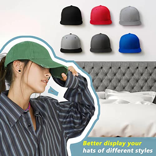 10 Stück Selbstklebende Huthaken, Cap Halterung Wand Kappen Halterung Hutaufbewahrung Huthalter Selbstklebende Hut-Organizer für Verschiedene Mützen, Kopfhörer, Schals, Taschen, Schlüsselanhänger (3)