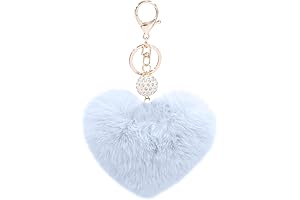 Women's Blue Pom Pom Keychain