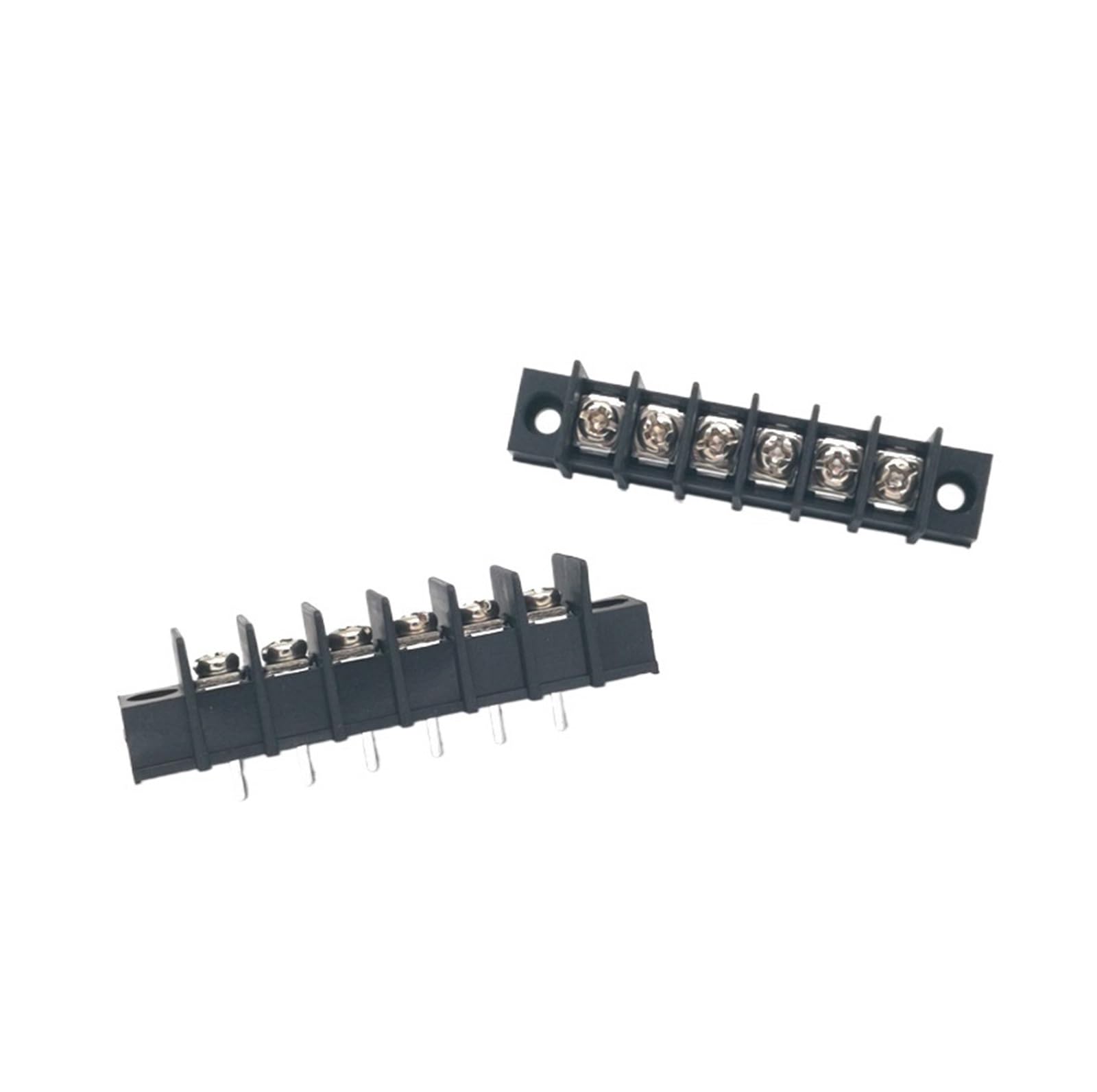 50 Stück Pitch 7,62 mm Barrier PCB Terminal Block gerade 2/3/4/5/6/8 Pin Morsettiera Anschlüsse mit Schraubenlöchern 300 V 15 A 14 AWG(4Pin)