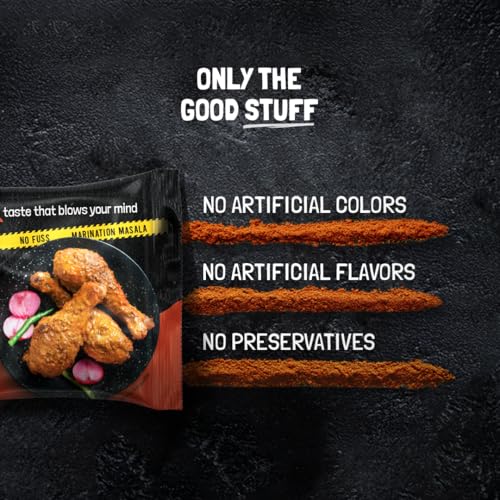 Image of KILRR Chicken Marination Masala Variety Pack of 7 (Marinates 250g Chicken per Pack) | 1- Min Killer Marinade for Tikka, Tandoori Chicken | Just Add Water & Oil | All-Natural, No Preservatives or Additives | Killer Gang