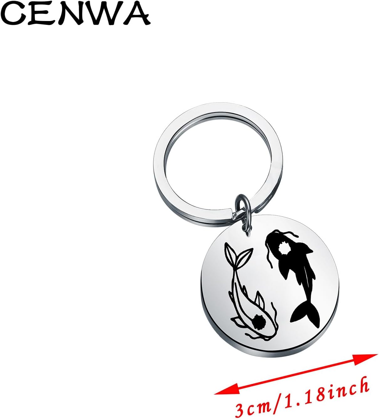 CENWA 陰陽魚キーホルダー かわいい アニメ ジュエリー アクセサリー キーホルダー ファンへのギフト。