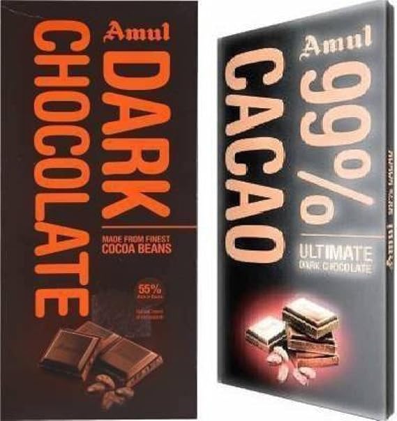 Amul Dark + 99 Cocoa Chocolate Bars (2 x 137.5 g) Amazon.in Grocery