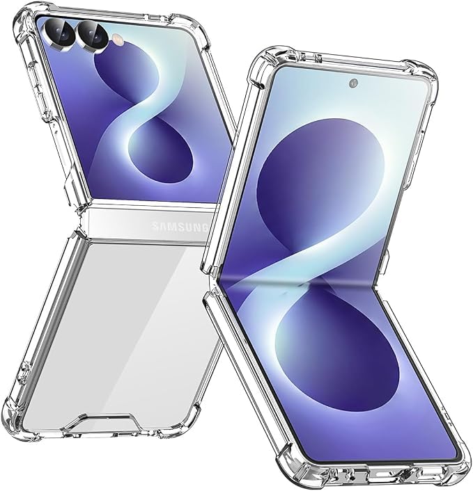 Image of TechTrendz Corner Protective Ultra Hybrid Case for Samsung Galaxy Z Flip 8 Case,Shockproof Military-Grade Drop-Proof Anti Yellowing Clear Cover Compatible with Galaxy Z Flip8 - Transparent