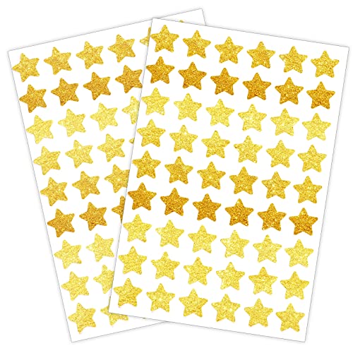 1620 Holographic Foil Small Gold Star Stickers for Kids Reward Behavior Chart Student Planner and School Classroom 0.6 Diameter