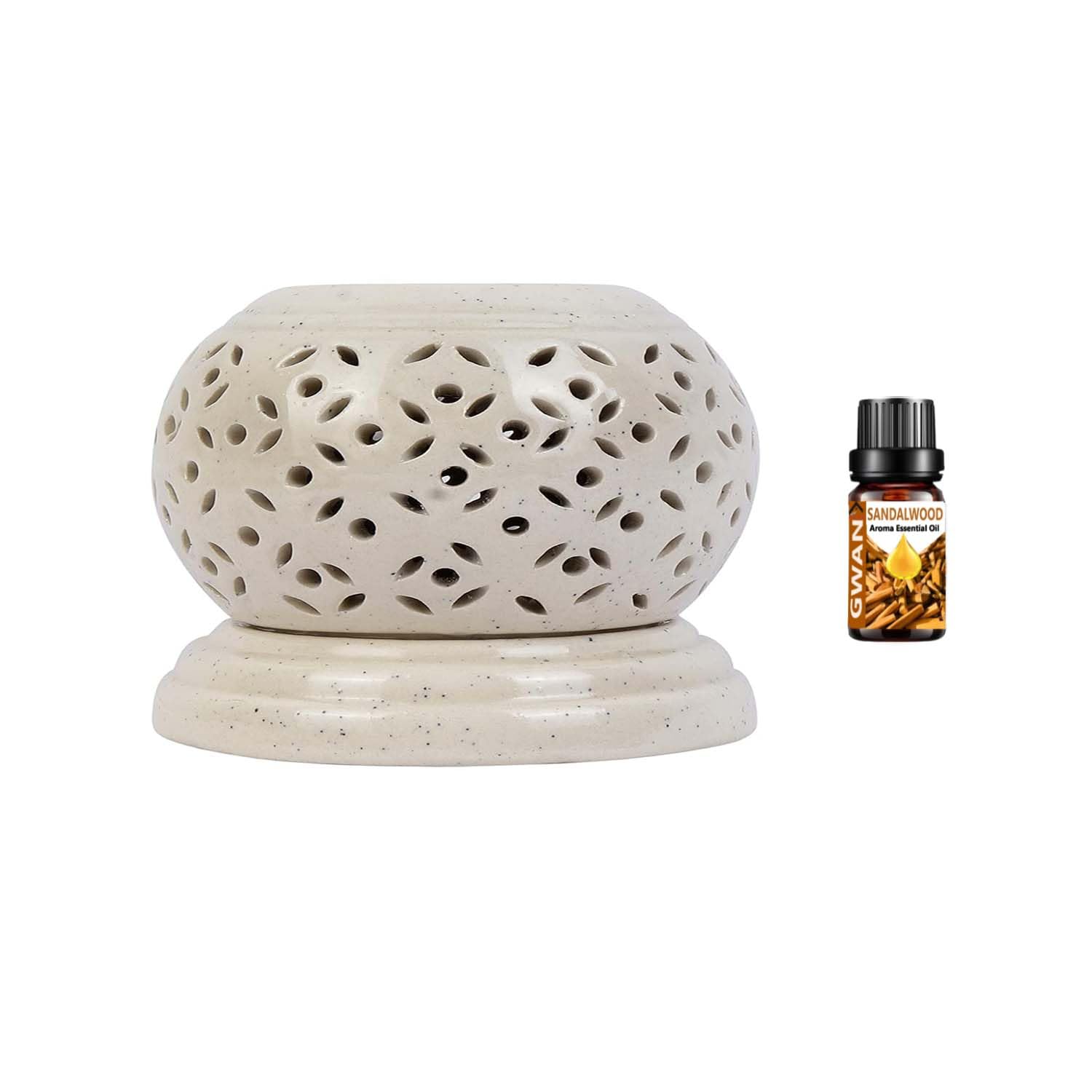 Gwan 1 Ceramic Aroma Electric Diffuser EssentialEssential Oil for Home Fragrance/Essential Oil Diffuser, Sandalwood 10 ml