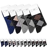 Fullluwaa Socken Herren Damen 10/12 Paar Business Schwarz Baumwolle Lange Komfortbund-L, Mehrfarbig-02 *12